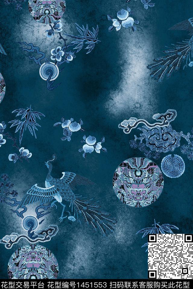 祥云女装民族风数码印花华亿平台下载（图片编号: 1451553） - 瓦栏（Walan）