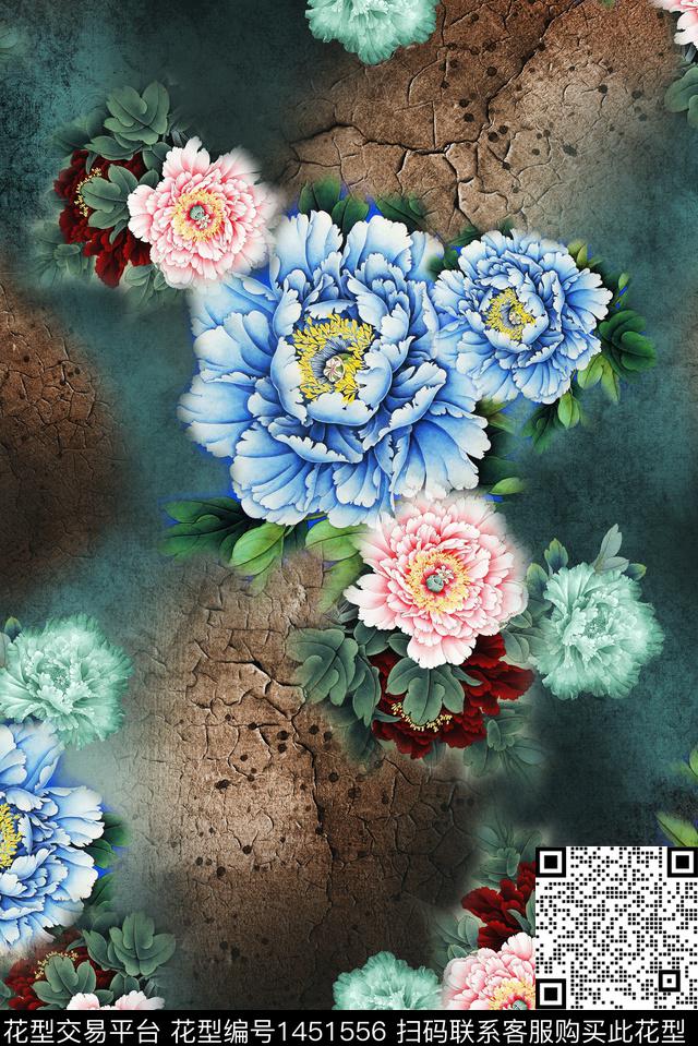 女装民族风花卉数码印花华亿平台下载（图片编号: 1451556） - 瓦栏（Walan）