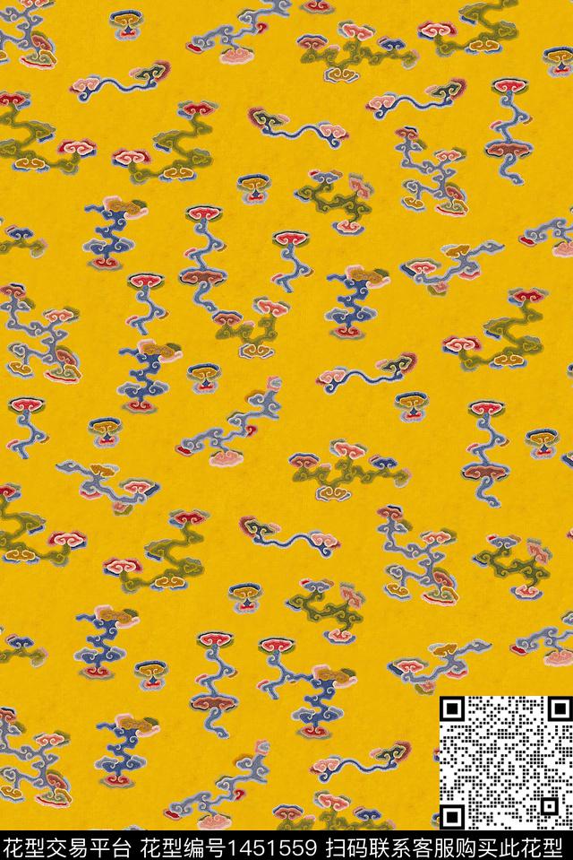 祥云女装民族风数码印花华亿平台下载（图片编号: 1451559） - 瓦栏（Walan）