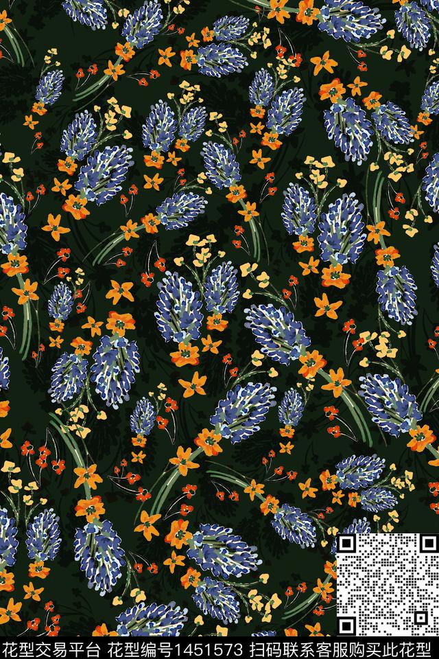 花卉手绘小碎花数码印花华亿平台下载（图片编号: 1451573） - 瓦栏（Walan）