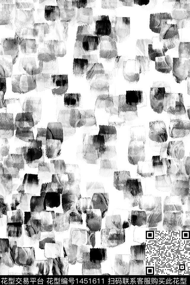 黑白华亿平台肌理几何数码印花华亿平台下载（图片编号: 1451611） - 瓦栏（Walan）