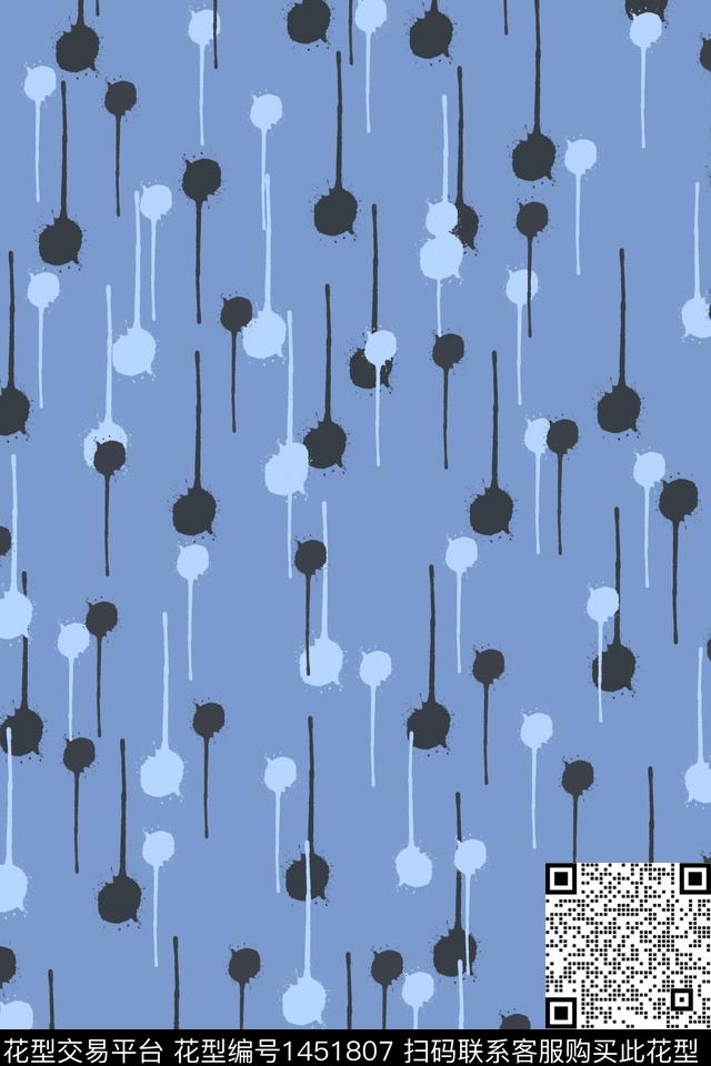 简约抽象手绘数码印花华亿平台下载（图片编号: 1451807） - 瓦栏（Walan）