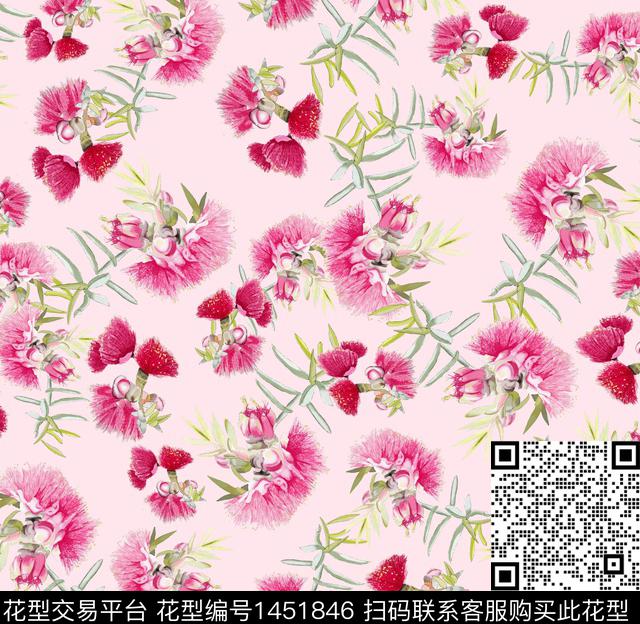 小清新小碎花绒花数码印花华亿平台下载（图片编号: 1451846） - 瓦栏（Walan）