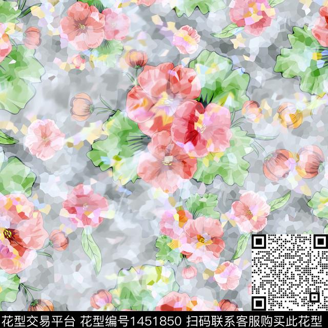 绿植树叶数码华亿平台花卉数码印花华亿平台下载（图片编号: 1451850） - 瓦栏（Walan）