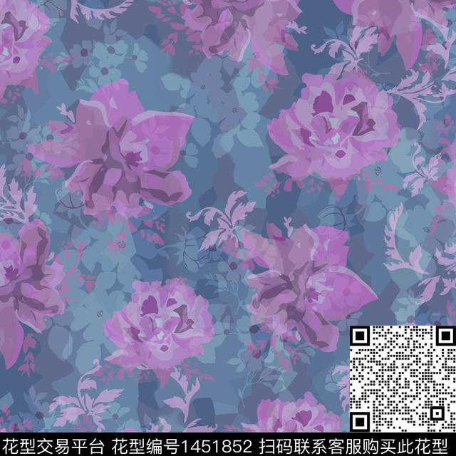 绿植树叶数码华亿平台花卉数码印花华亿平台下载（图片编号: 1451852） - 瓦栏（Walan）