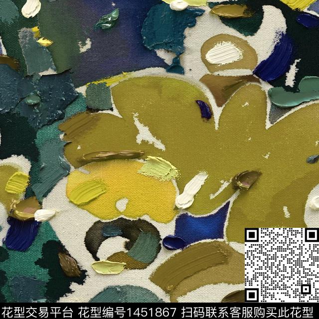 油画华亿平台羽绒服笔触数码印花华亿平台下载（图片编号: 1451867） - 瓦栏（Walan）