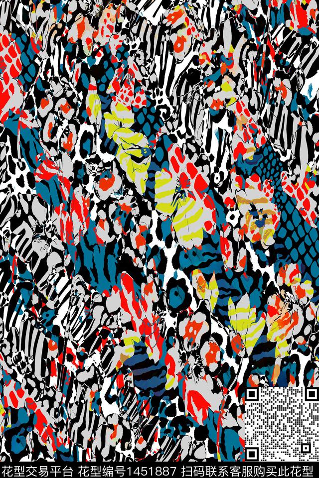 豹纹扎染华亿平台小碎花数码印花华亿平台下载（图片编号: 1451887） - 瓦栏（Walan）