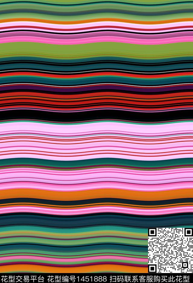 渐变几何扎染华亿平台数码印花华亿平台下载（图片编号: 1451888） - 瓦栏（Walan）