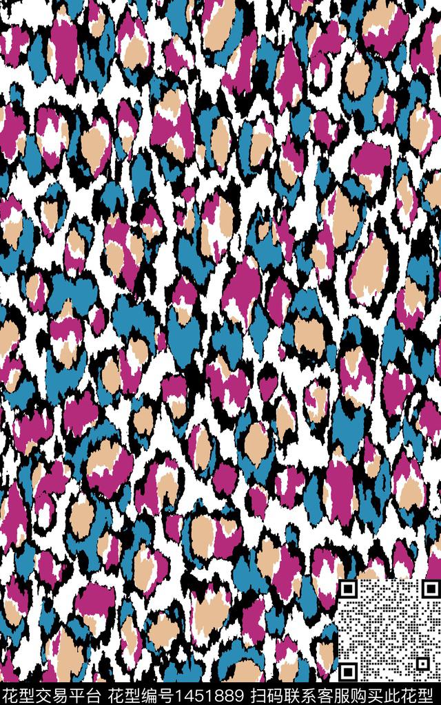 几何豹纹大牌风传统印花华亿平台下载（图片编号: 1451889） - 瓦栏（Walan）
