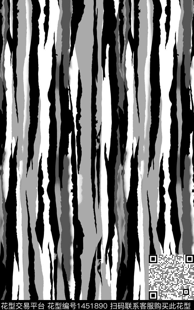 黑白条纹水墨风中国风传统印花华亿平台下载（图片编号: 1451890） - 瓦栏（Walan）