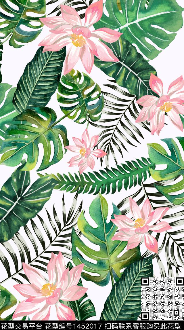 花卉大牌风年轻女性数码印花华亿平台下载（图片编号: 1452017） - 瓦栏（Walan）