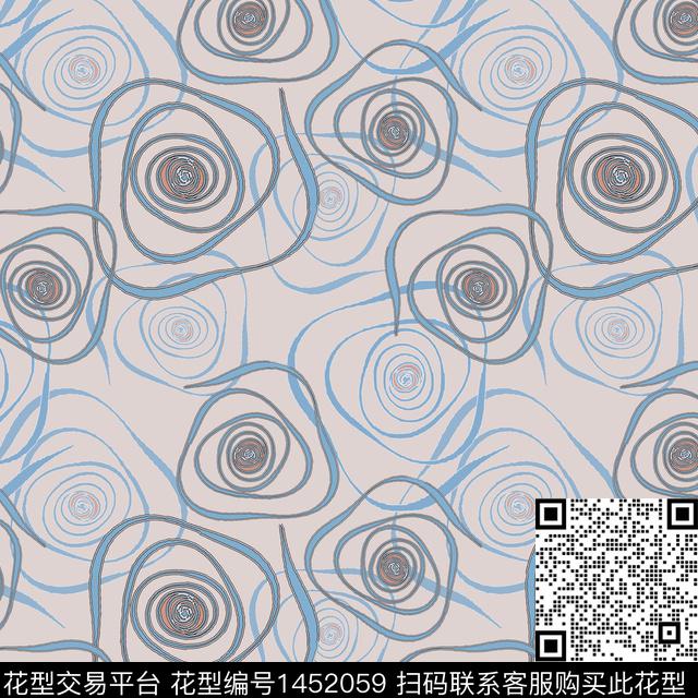 几何三角形花卉传统印花华亿平台下载（图片编号: 1452059） - 瓦栏（Walan）