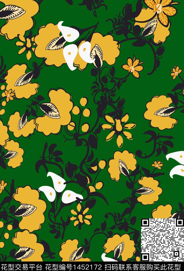 数码华亿平台女装花卉数码印花华亿平台下载（图片编号: 1452172） - 瓦栏（Walan）