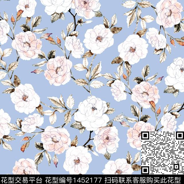 数码华亿平台女装花卉数码印花华亿平台下载（图片编号: 1452177） - 瓦栏（Walan）