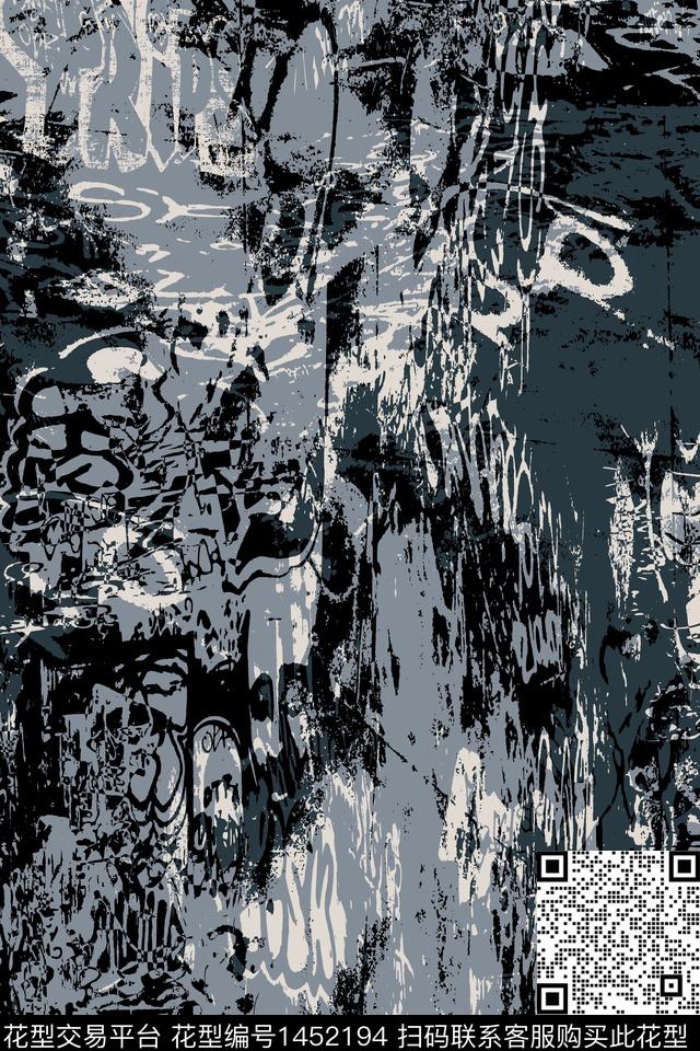 涂鸦肌理男装传统印花华亿平台下载（图片编号: 1452194） - 瓦栏（Walan）