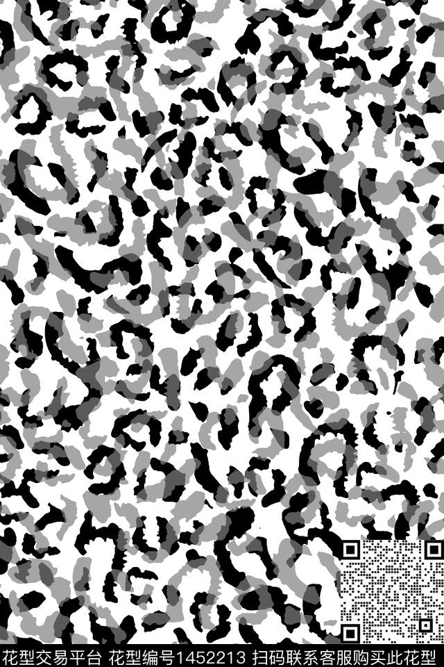 豹纹泼墨条纹传统印花华亿平台下载（图片编号: 1452213） - 瓦栏（Walan）