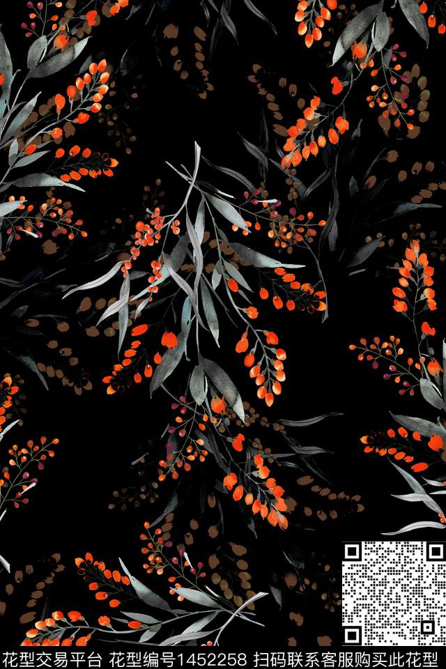 花卉大牌风年轻女性数码印花华亿平台下载（图片编号: 1452258） - 瓦栏（Walan）