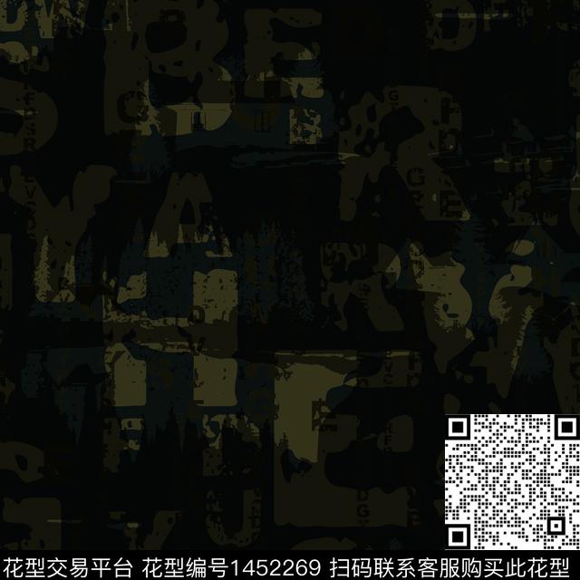趋势华亿平台字母男装满版花数码印花华亿平台下载（图片编号: 1452269） - 瓦栏（Walan）
