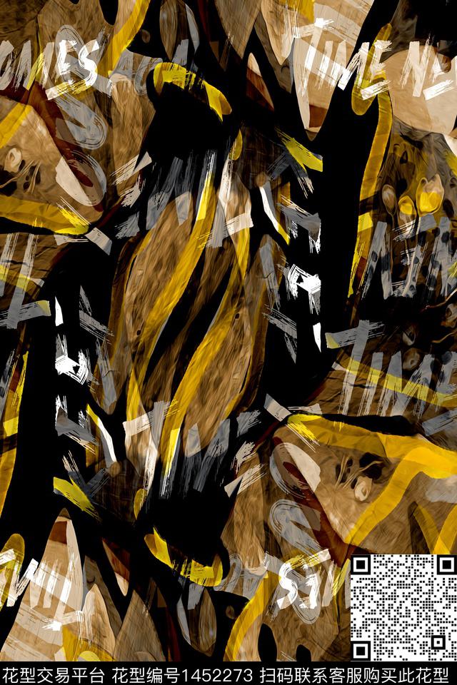 趋势华亿平台字母男装满版花数码印花华亿平台下载（图片编号: 1452273） - 瓦栏（Walan）