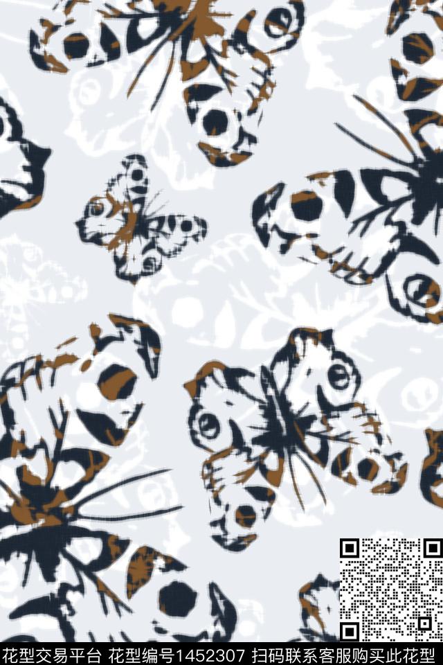 肌理蝴蝶审数码印花华亿平台下载（图片编号: 1452307） - 瓦栏（Walan）