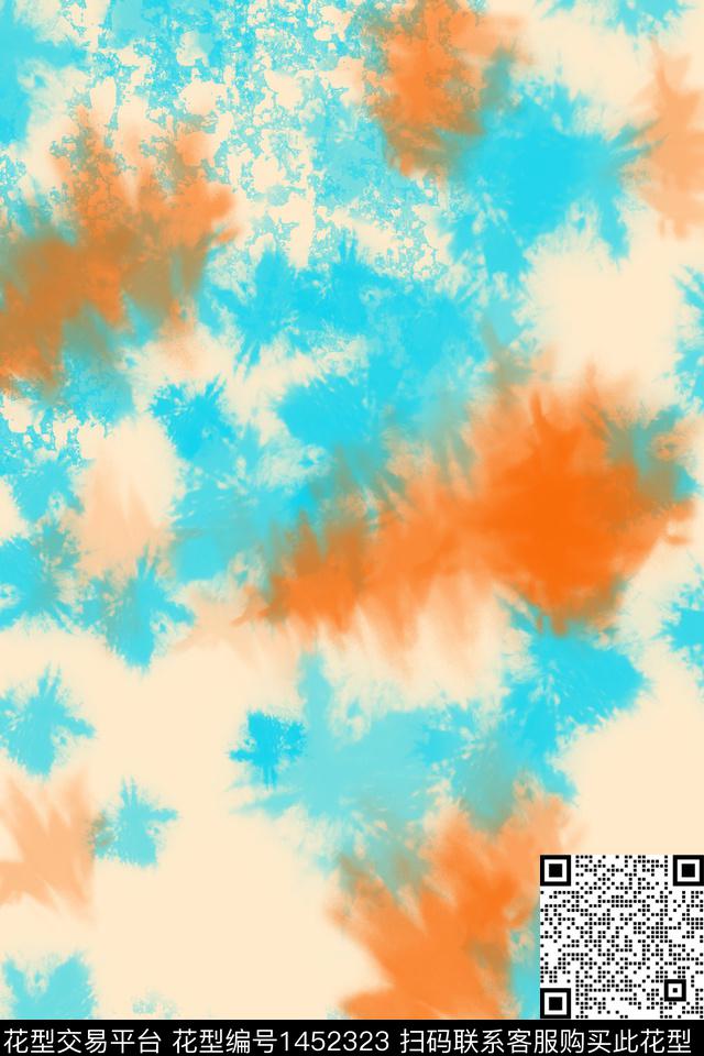 扎染华亿平台年轻女性手绘花卉数码印花华亿平台下载（图片编号: 1452323） - 瓦栏（Walan）