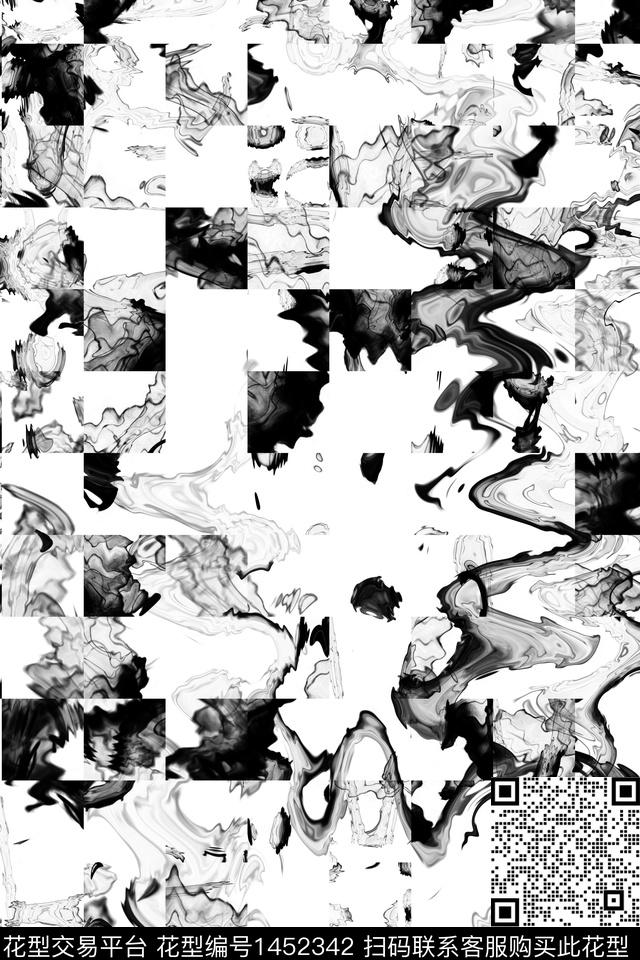 格子几何大牌风数码印花华亿平台下载（图片编号: 1452342） - 瓦栏（Walan）