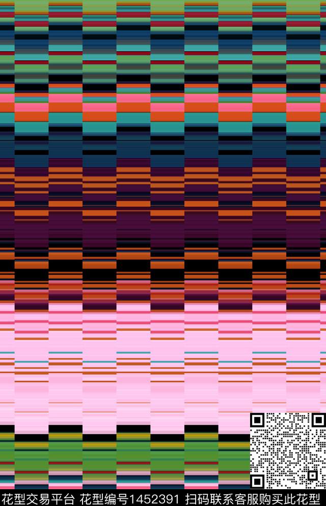 格子渐变几何数码印花华亿平台下载（图片编号: 1452391） - 瓦栏（Walan）