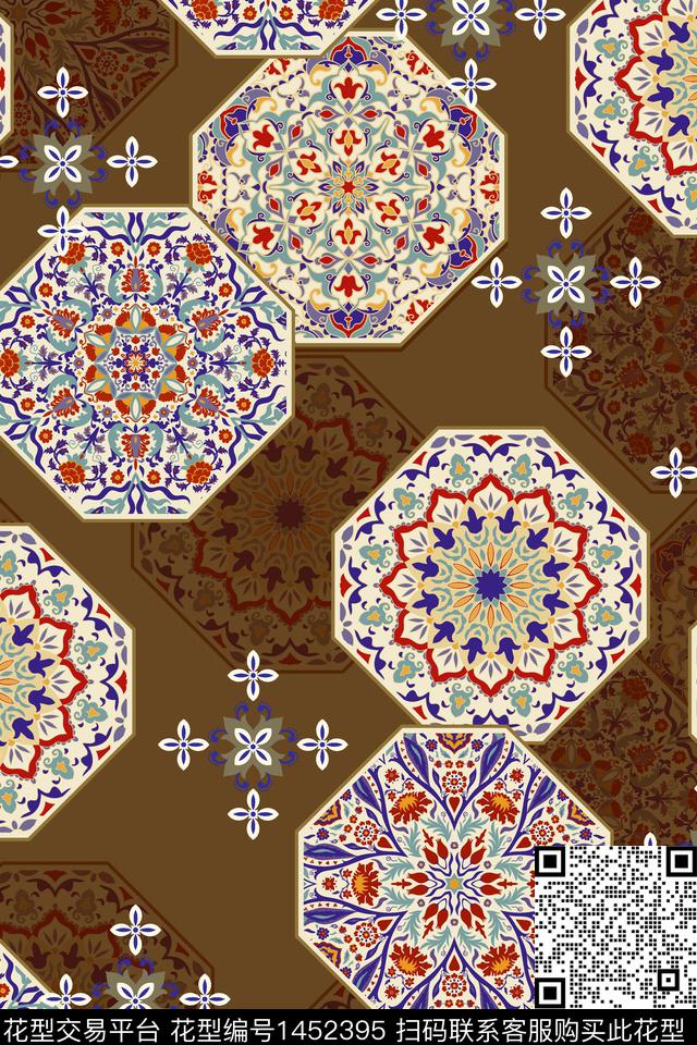 民族风大牌风香云纱数码印花华亿平台下载（图片编号: 1452395） - 瓦栏（Walan）