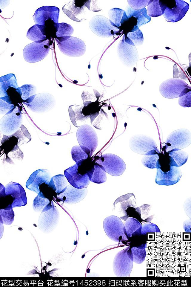 绿植树叶清爽底花卉花卉数码印花华亿平台下载（图片编号: 1452398） - 瓦栏（Walan）