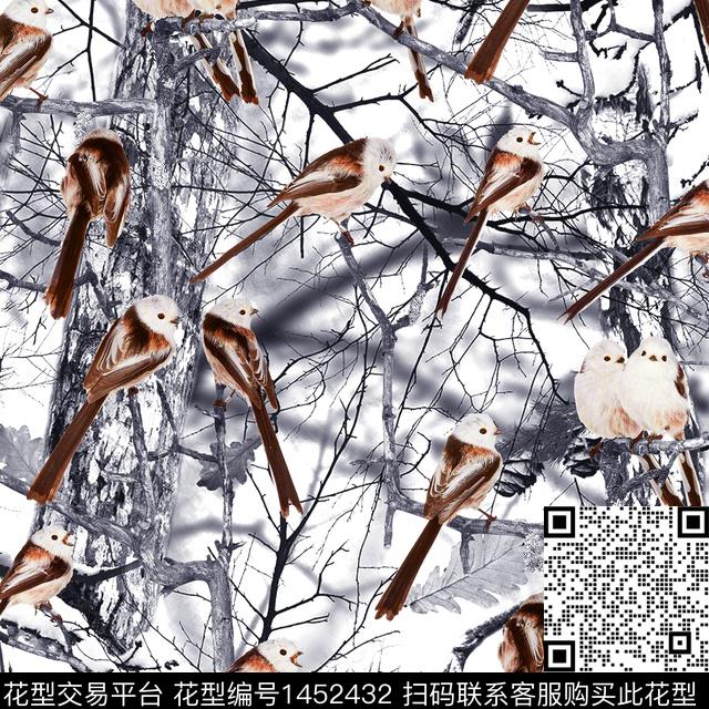 字母玫瑰花树枝数码印花华亿平台下载（图片编号: 1452432） - 瓦栏（Walan）