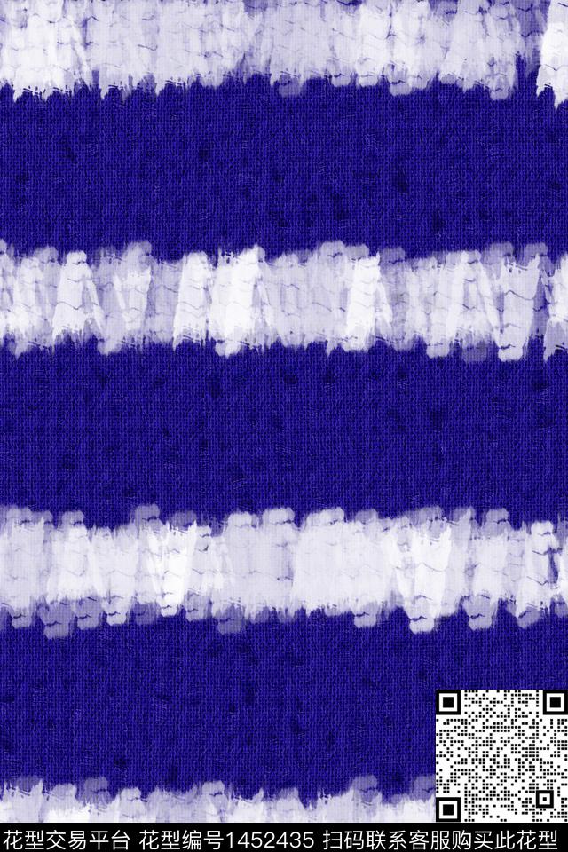 扎染华亿平台手绘花卉条纹数码印花华亿平台下载（图片编号: 1452435） - 瓦栏（Walan）