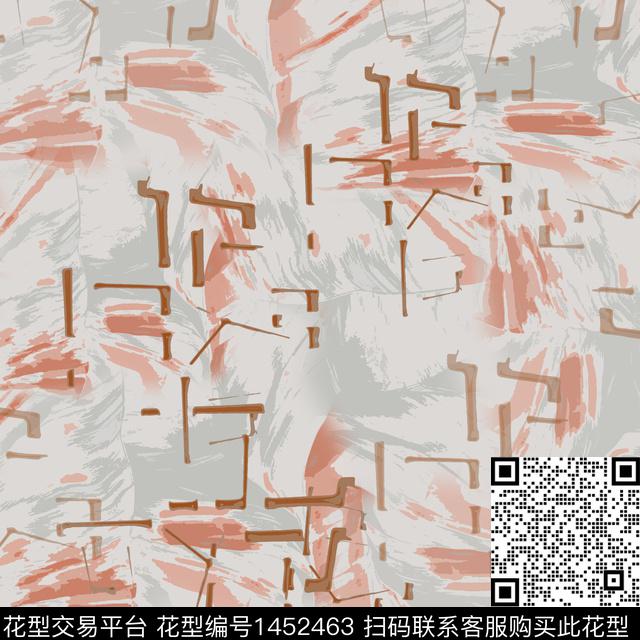 几何大牌风抽象数码印花华亿平台下载（图片编号: 1452463） - 瓦栏（Walan）