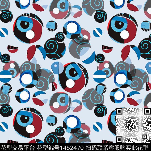 几何圆形大牌风传统印花华亿平台下载（图片编号: 1452470） - 瓦栏（Walan）