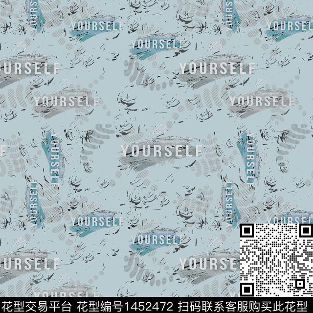 字母几何大牌风数码印花华亿平台下载（图片编号: 1452472） - 瓦栏（Walan）