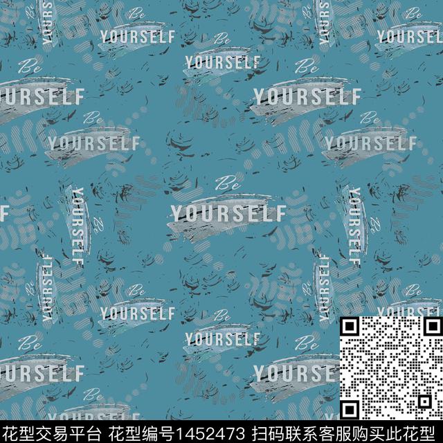 字母几何大牌风数码印花华亿平台下载（图片编号: 1452473） - 瓦栏（Walan）