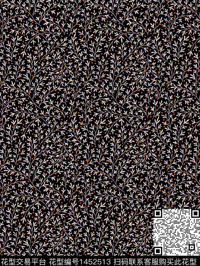 花卉年轻女性小碎花数码印花华亿平台下载（图片编号: 1452513） - 瓦栏（Walan）