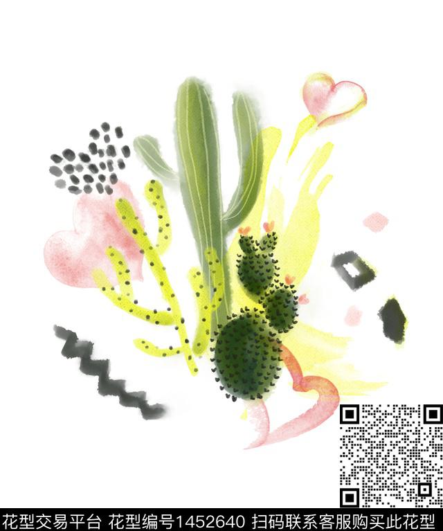 爱心手绘花卉手绘大花数码印花华亿平台下载（图片编号: 1452640） - 瓦栏（Walan）