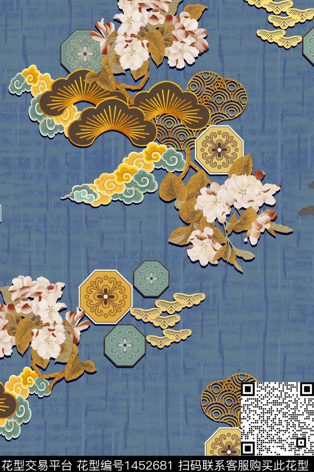 中国风真丝底纹数码印花华亿平台下载（图片编号: 1452681） - 瓦栏（Walan）