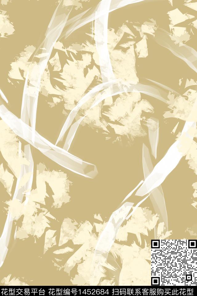 肌理旗袍抽象数码印花华亿平台下载（图片编号: 1452684） - 瓦栏（Walan）