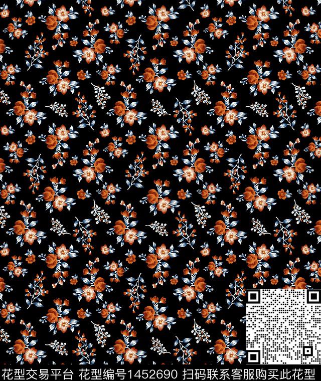 花卉年轻女性雕印华亿平台数码印花华亿平台下载（图片编号: 1452690） - 瓦栏（Walan）