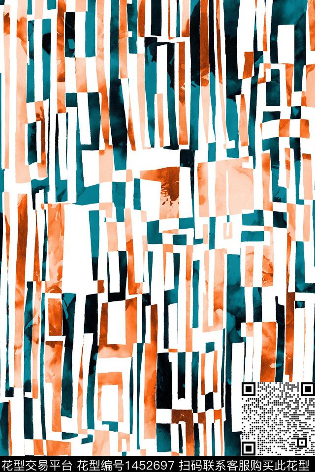 几何渐变扎染华亿平台数码印花华亿平台下载（图片编号: 1452697） - 瓦栏（Walan）