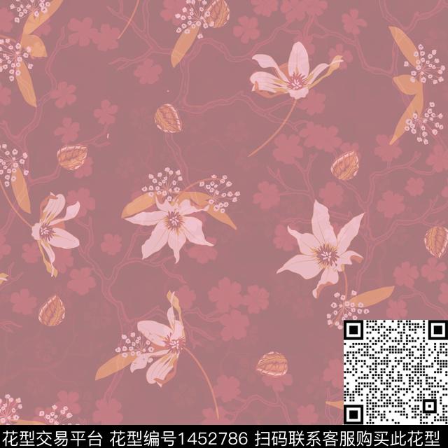 绿植树叶数码华亿平台花卉数码印花华亿平台下载（图片编号: 1452786） - 瓦栏（Walan）