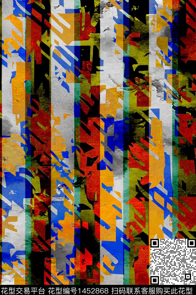 格子几何扎染华亿平台数码印花华亿平台下载（图片编号: 1452868） - 瓦栏（Walan）