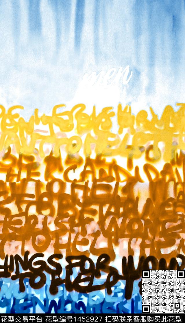 字母渐变羽绒服数码印花华亿平台下载（图片编号: 1452927） - 瓦栏（Walan）