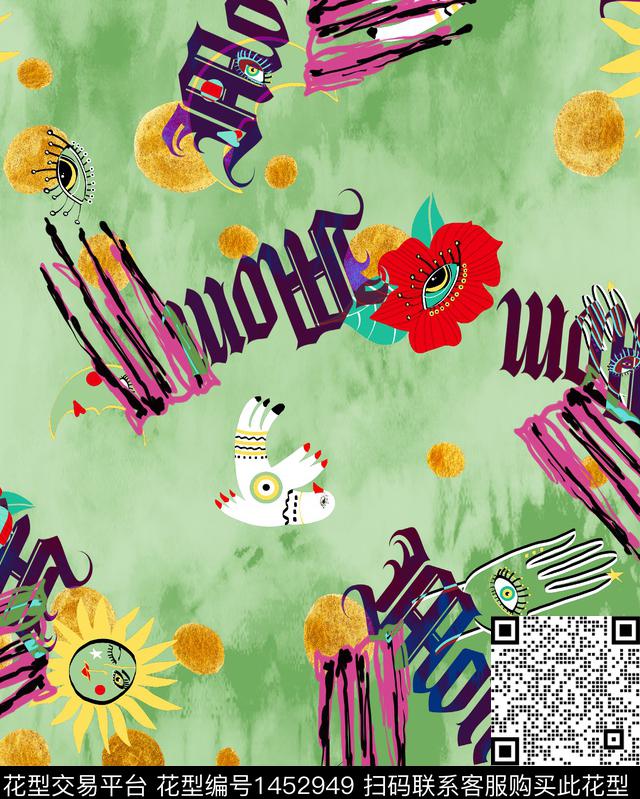 男装满版花大牌男装抽象男装数码印花华亿平台下载（图片编号: 1452949） - 瓦栏（Walan）