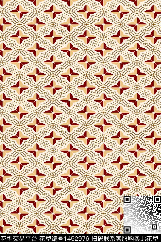 格子几何大牌风数码印花华亿平台下载（图片编号: 1452976） - 瓦栏（Walan）