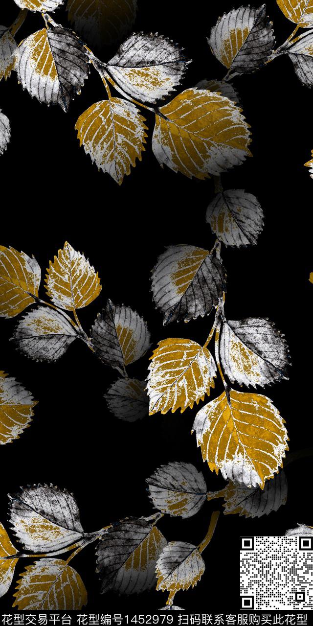 复古纹理植物数码印花华亿平台下载（图片编号: 1452979） - 瓦栏（Walan）