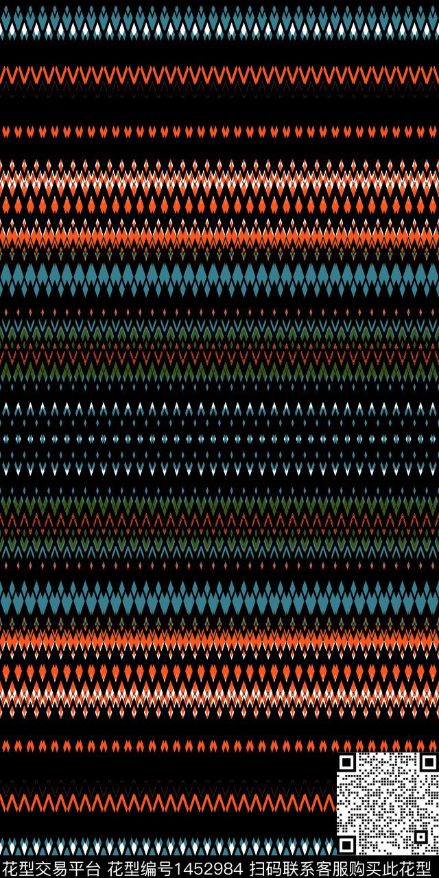 格子几何条纹数码印花华亿平台下载（图片编号: 1452984） - 瓦栏（Walan）