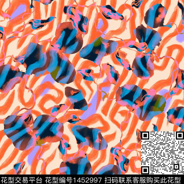 几何扎染华亿平台年轻女性数码印花华亿平台下载（图片编号: 1452997） - 瓦栏（Walan）