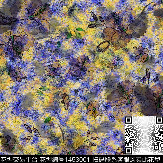 绿植树叶数码华亿平台花卉数码印花华亿平台下载（图片编号: 1453001） - 瓦栏（Walan）